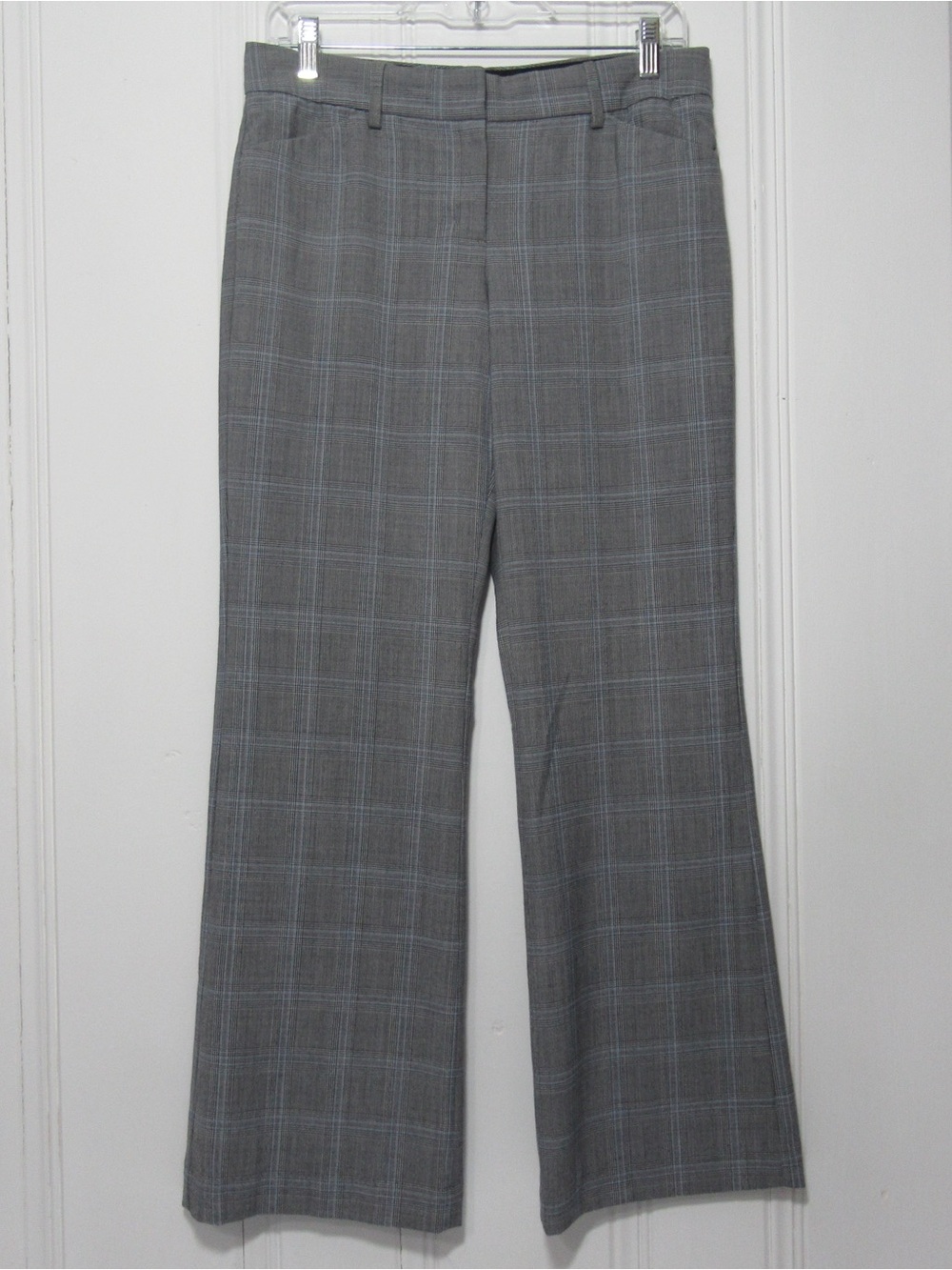 Express Design Studio Editor Gray and Blue Plaid Trouser Dress Pants Size 4